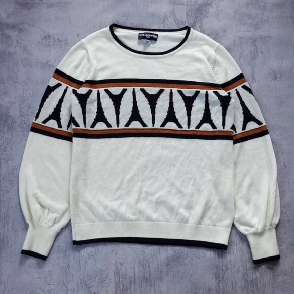 Karl Lagerfeld Eiffel Tower Bishop-Sleeve Sweater - Picture 1 of 7